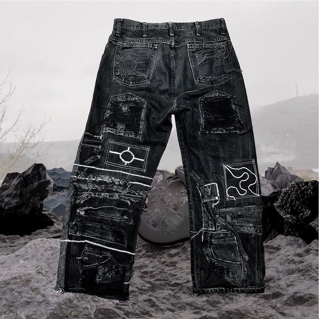 Minutes To Midnight Black Distressed Jeans